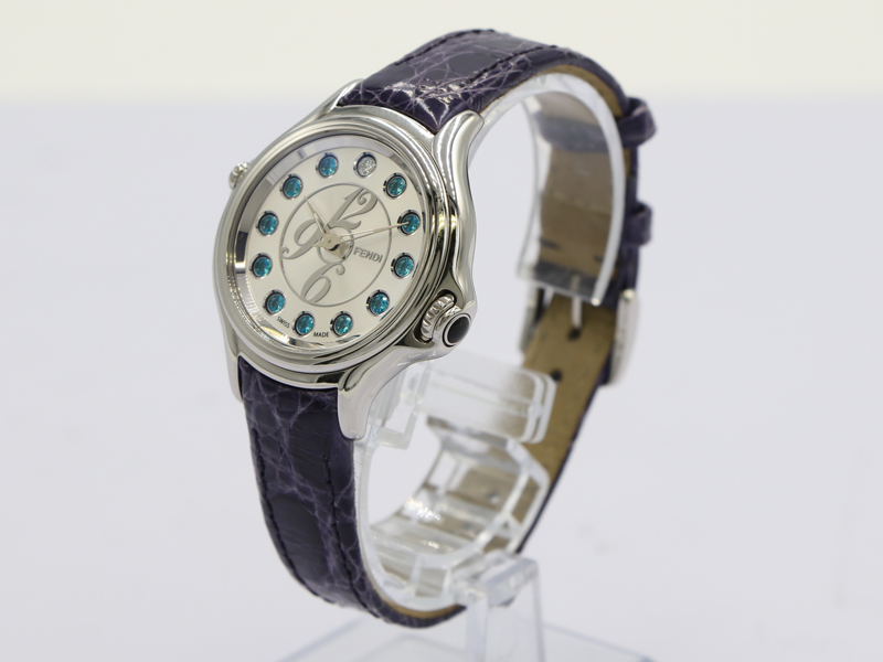 【 フェンディ FENDI 】 腕時計 クレイジーカラット 10500l ダイヤ クォーツ SS/革 シルバー文字盤 箱 保 レディース 14813-0 □_2枚目画像